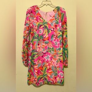 Lilly Pulitzer Sheer Sleeve Dress